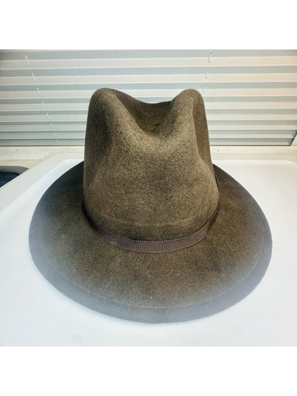 NEW Country Gentleman Wilton Fedora Hat Sz XL Brown 100% Wool Felt Wide Brim USA
